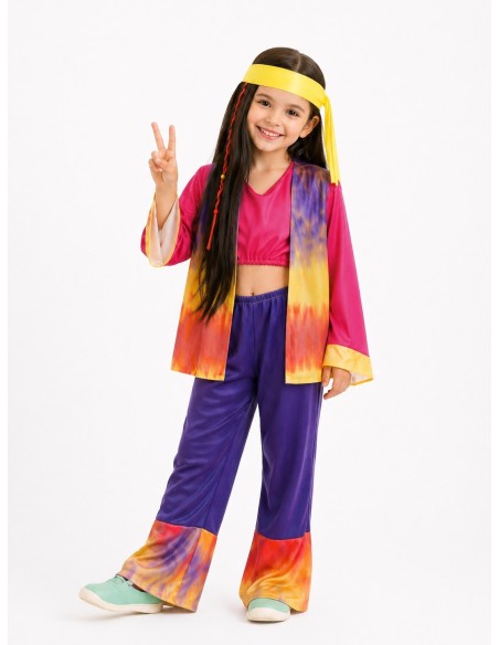Costume Hippie per bambina - di alta qualità, ideale per carnevale, feste a tema ed eventi speciali